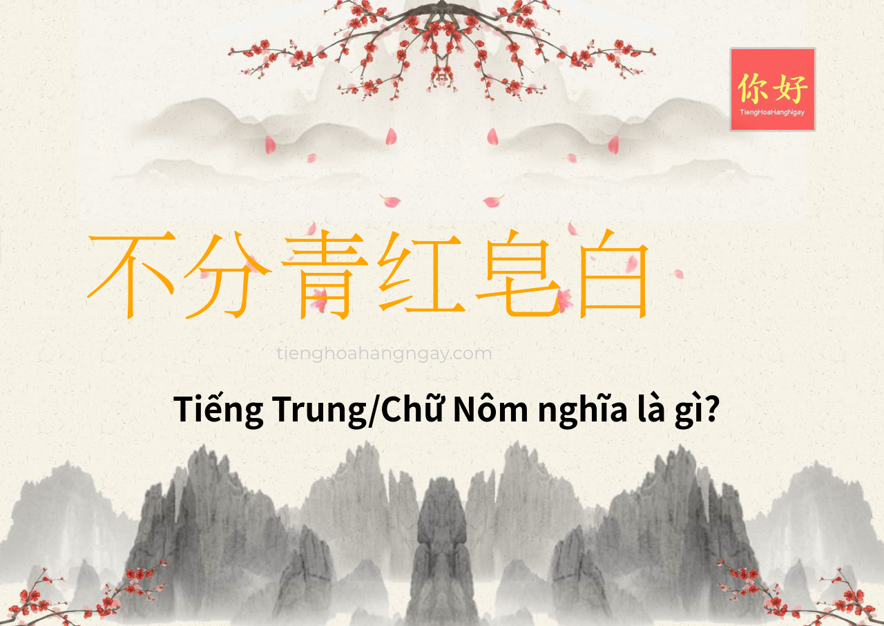不分青红皂白 tiếng Trung là gì?