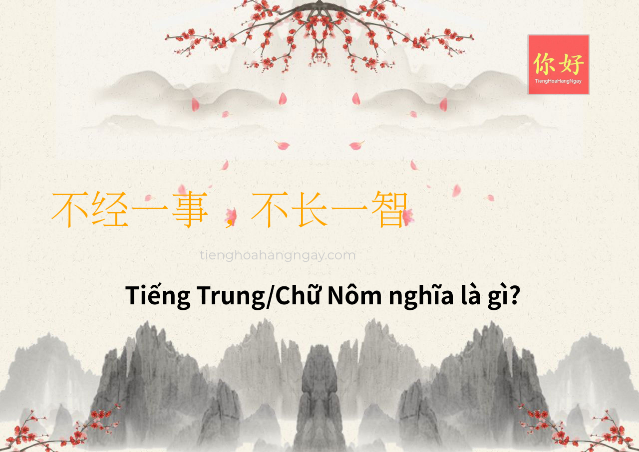 不经一事，不长一智 tiếng Trung là gì?