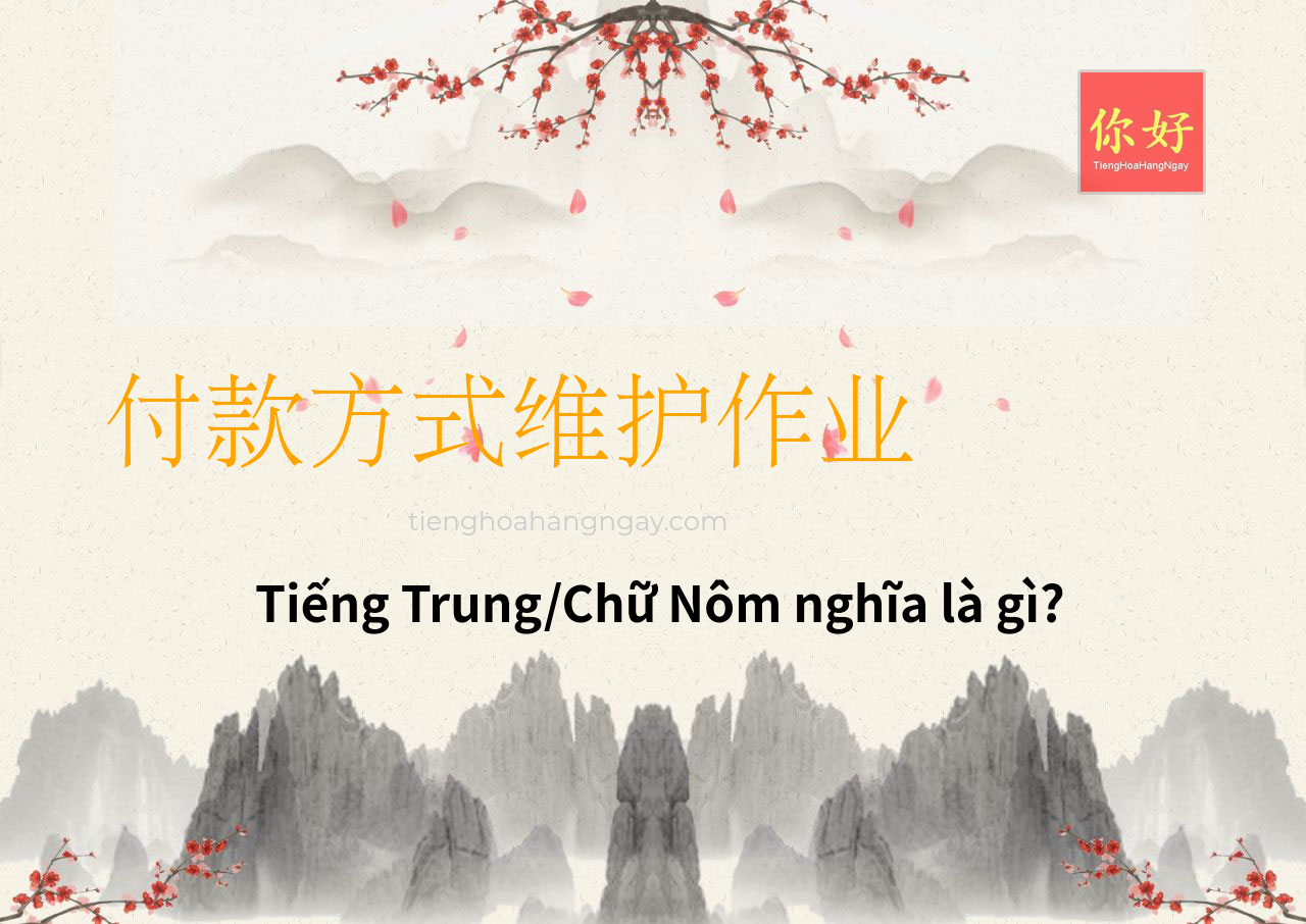 付款方式维护作业 tiếng Trung là gì?