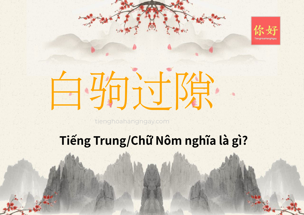 白驹过隙 tiếng Trung là gì?