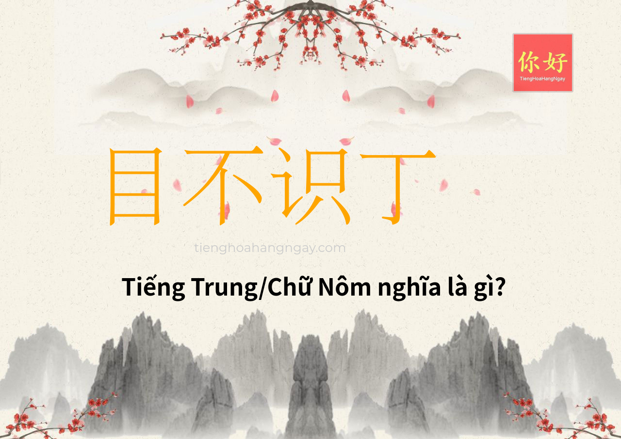 目不识丁 tiếng Trung là gì?